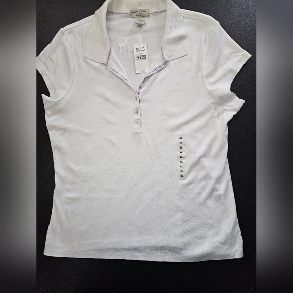 NWT - Banana Republic White Cotton Polo Shirt - Size XL - Picture 1 of 7
